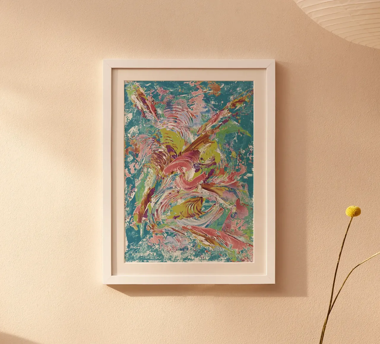 IDEAL GIFT 80 invers. poster con telaio in alluminio da Thierry Vobmann Abstract painting