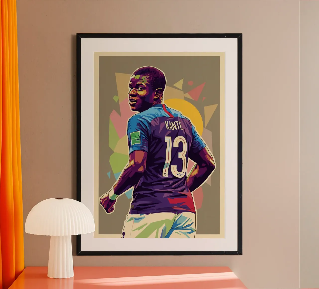 N'golo Kante pop art portrait poster da Hantamrata