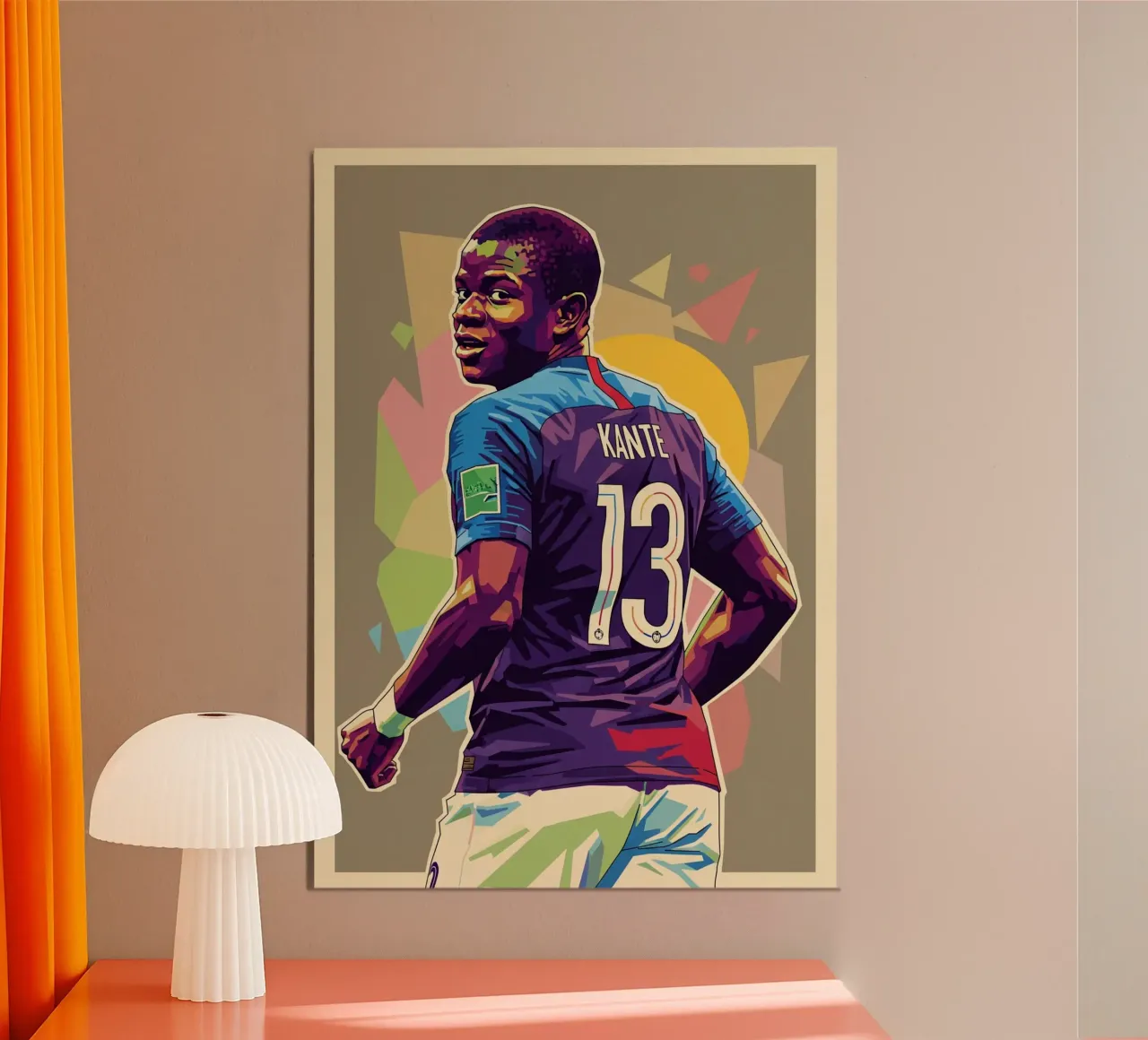 N'golo Kante pop art portrait poster da Hantamrata