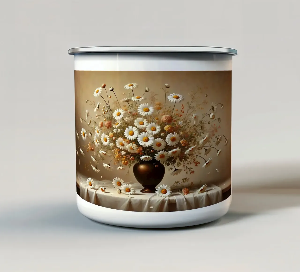 Bouquet di margherite vittoriane tazza in smalto da VintageBotanics