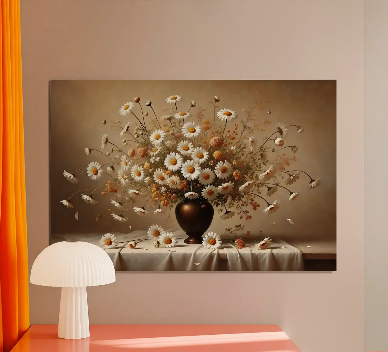 Bouquet di margherite vittoriane poster con telaio in legno da VintageBotanics