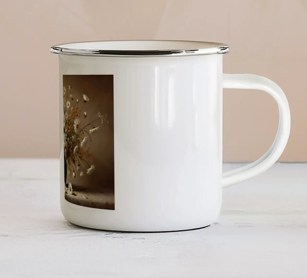 Bouquet di margherite vittoriane tazza in smalto da VintageBotanics