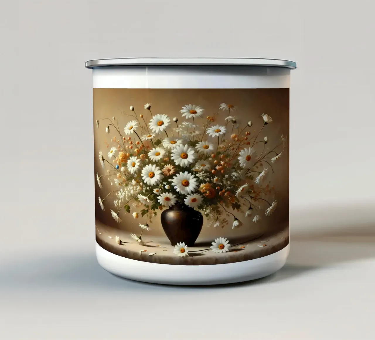 Bouquet di margherite vittoriane tazza in smalto da VintageBotanics