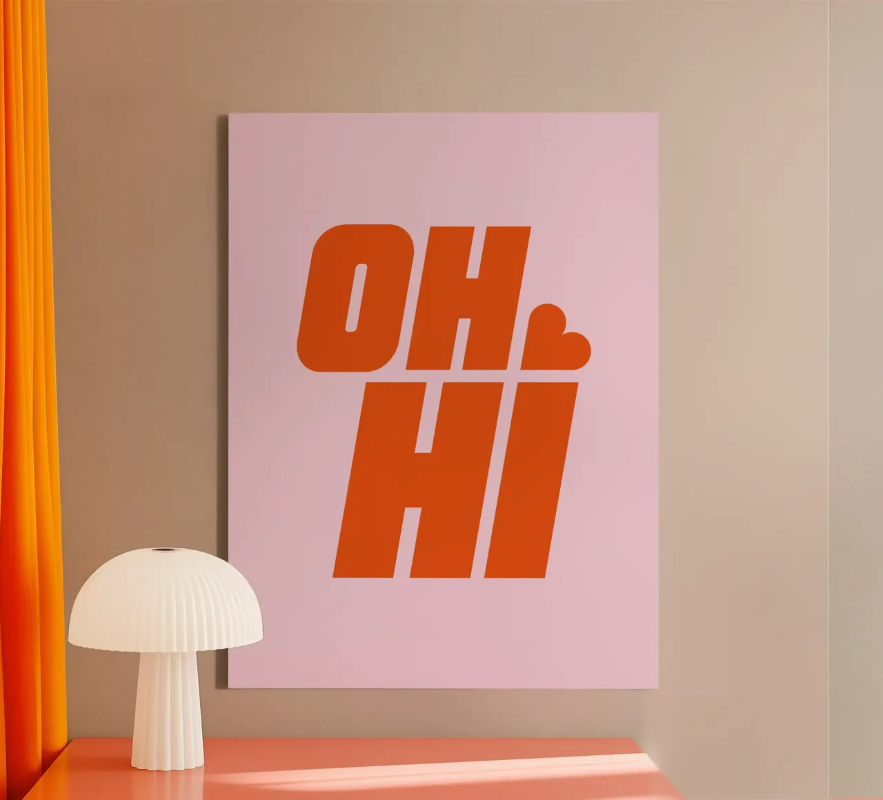 Oh hi - met hart canvas met Baklijst van Katja Stehle Design