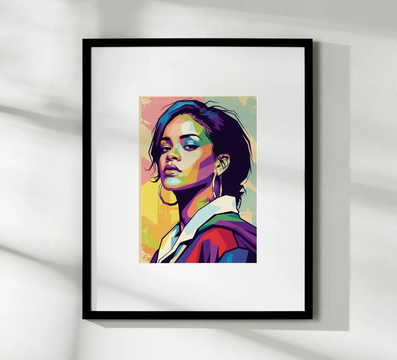 Ritratto pop art di Rihanna poster da Hantamrata