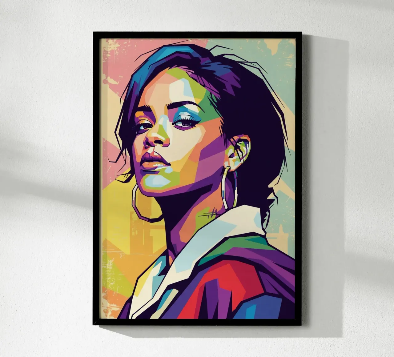 Ritratto pop art di Rihanna poster da Hantamrata
