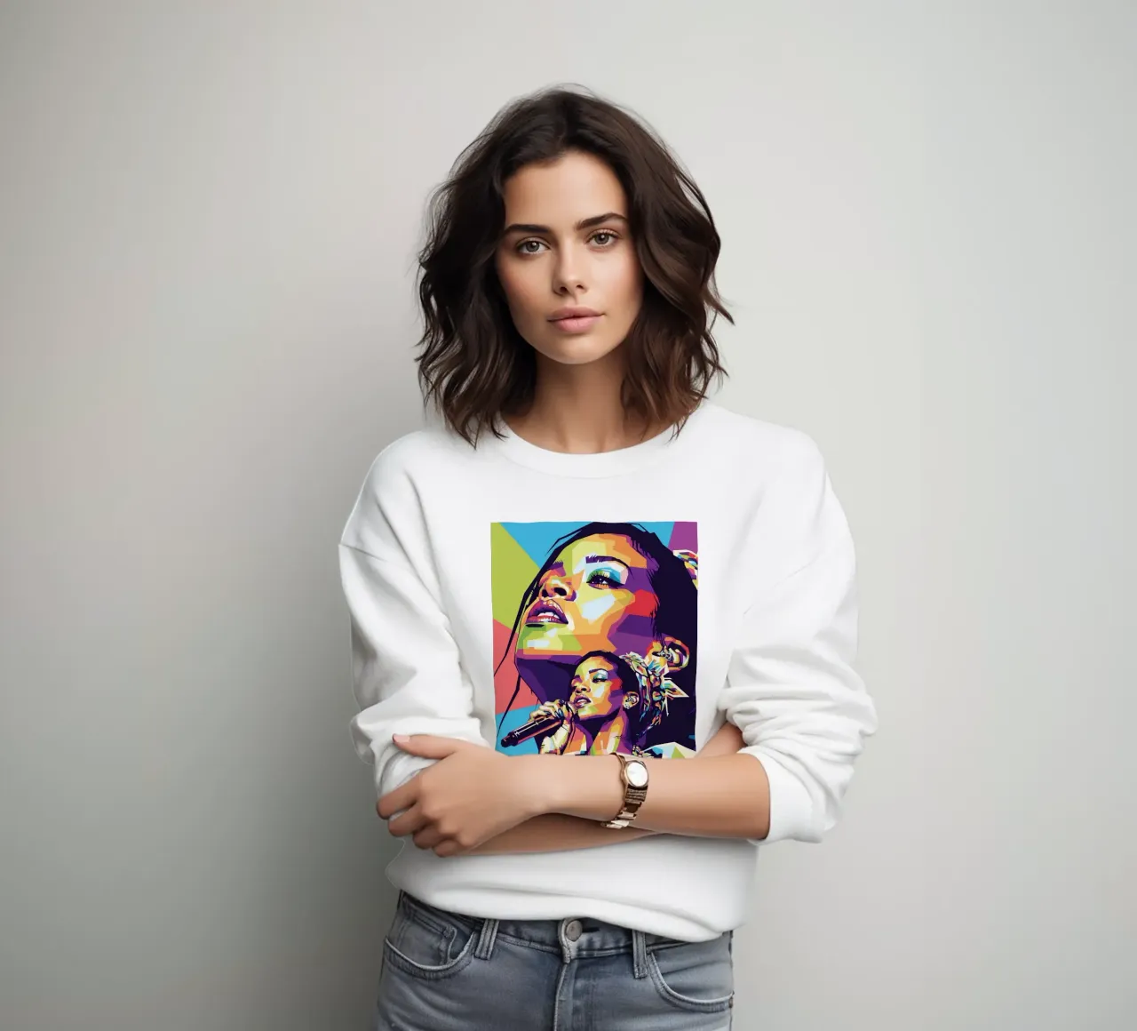 Rihanna colorata pop art felpa da Hantamrata