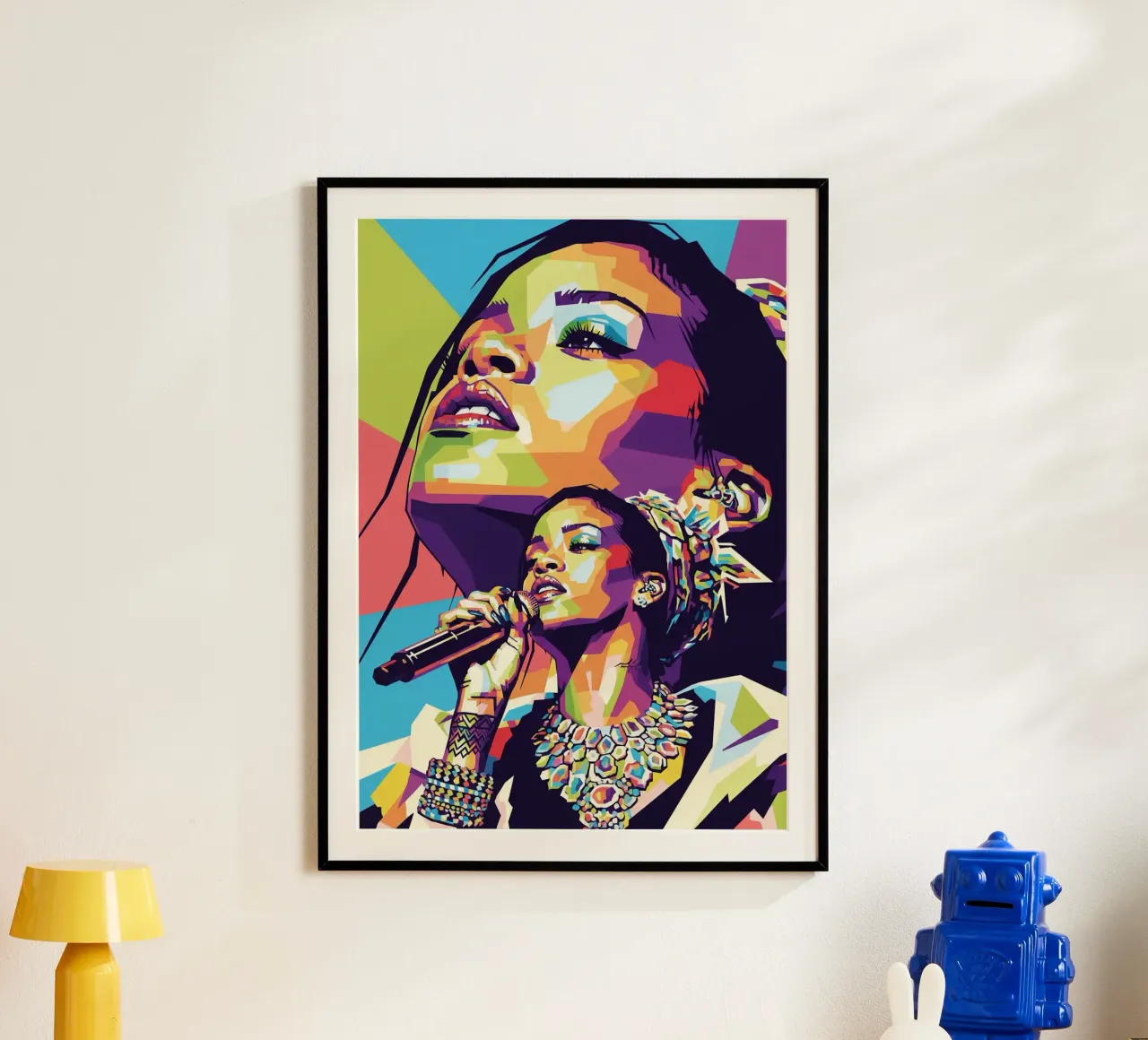 Rihanna colorata pop art poster da Hantamrata