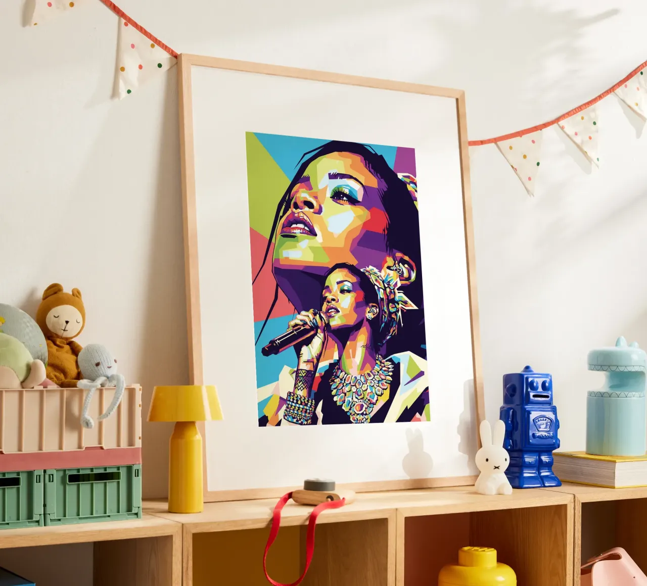 Rihanna colorata pop art poster da Hantamrata