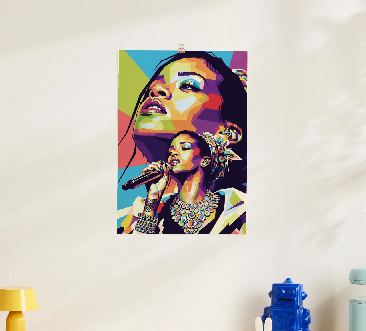 Rihanna colorata pop art poster da Hantamrata