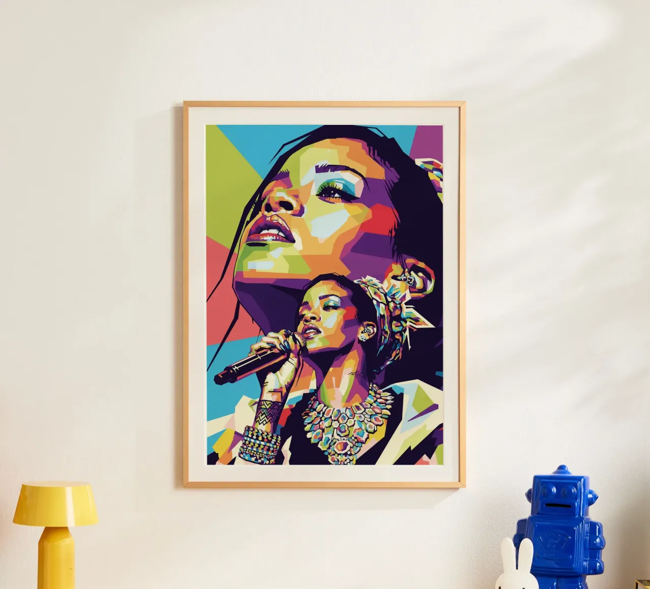 Rihanna colorata pop art poster da Hantamrata