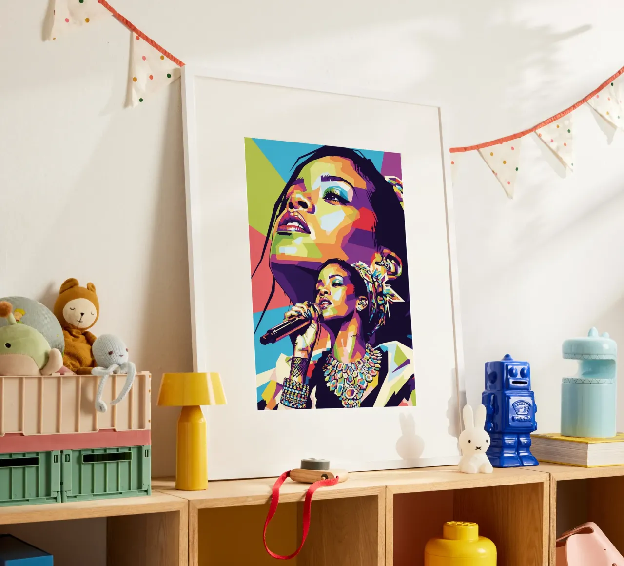 Rihanna colorata pop art poster da Hantamrata