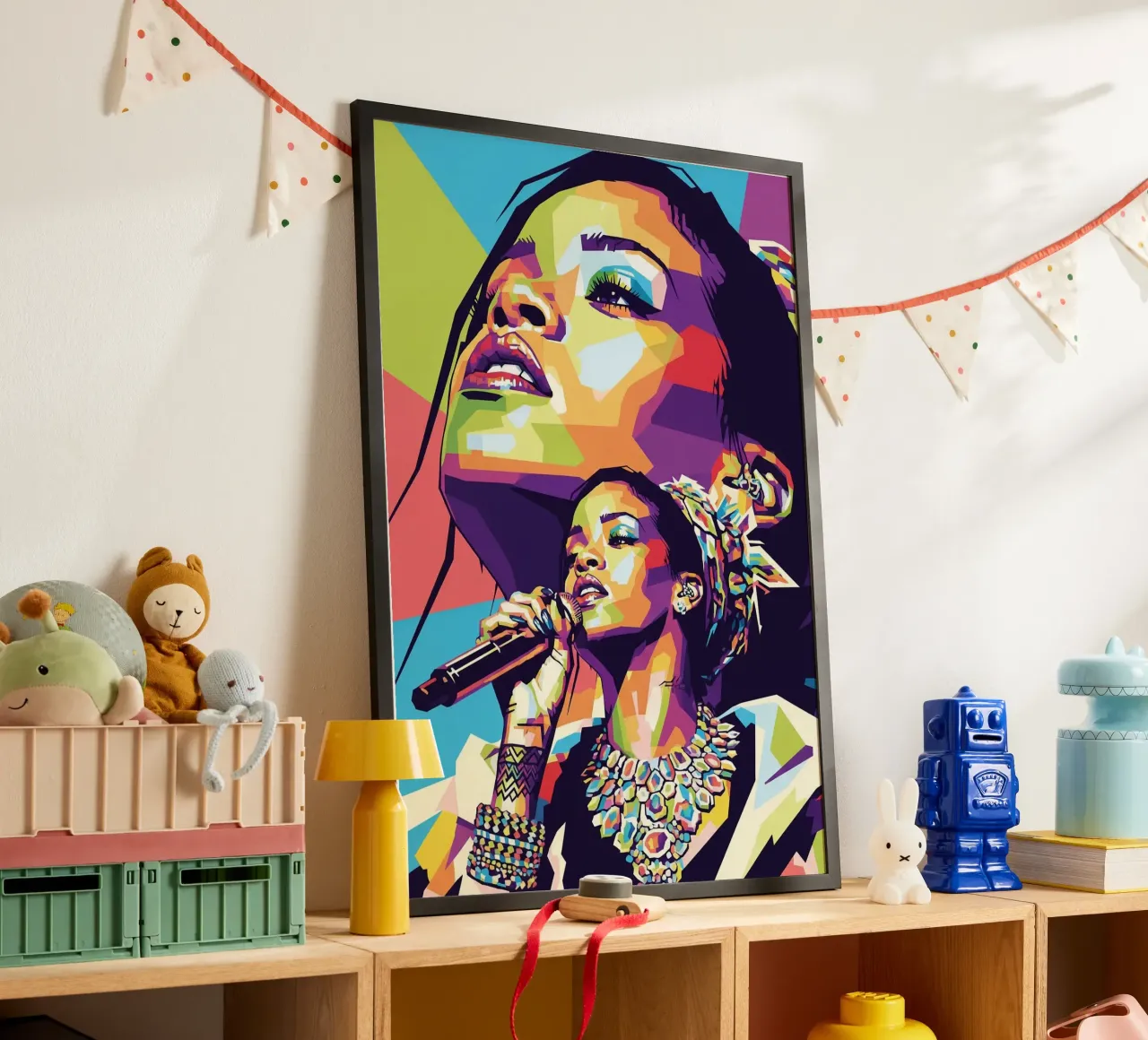 Rihanna colorata pop art poster da Hantamrata