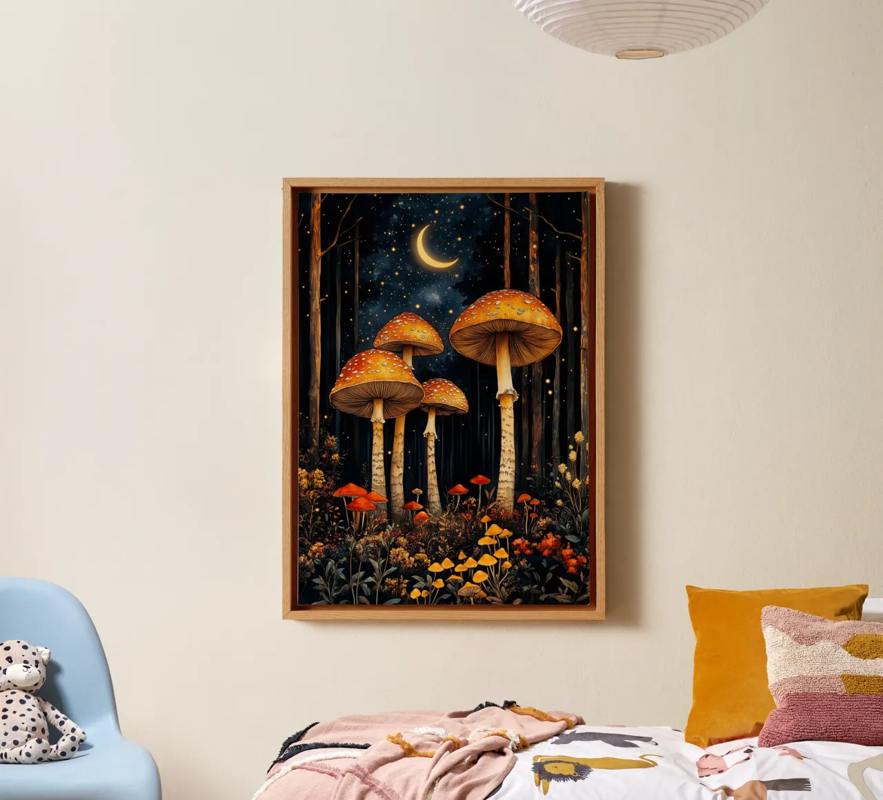 Mushrooms canvas met Baklijst van Justyna Jaszke JBJart