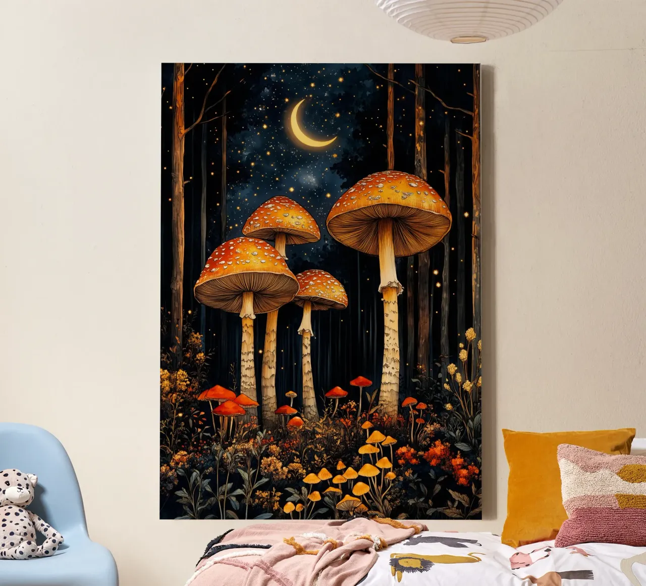 Mushrooms canvas met Baklijst van Justyna Jaszke JBJart