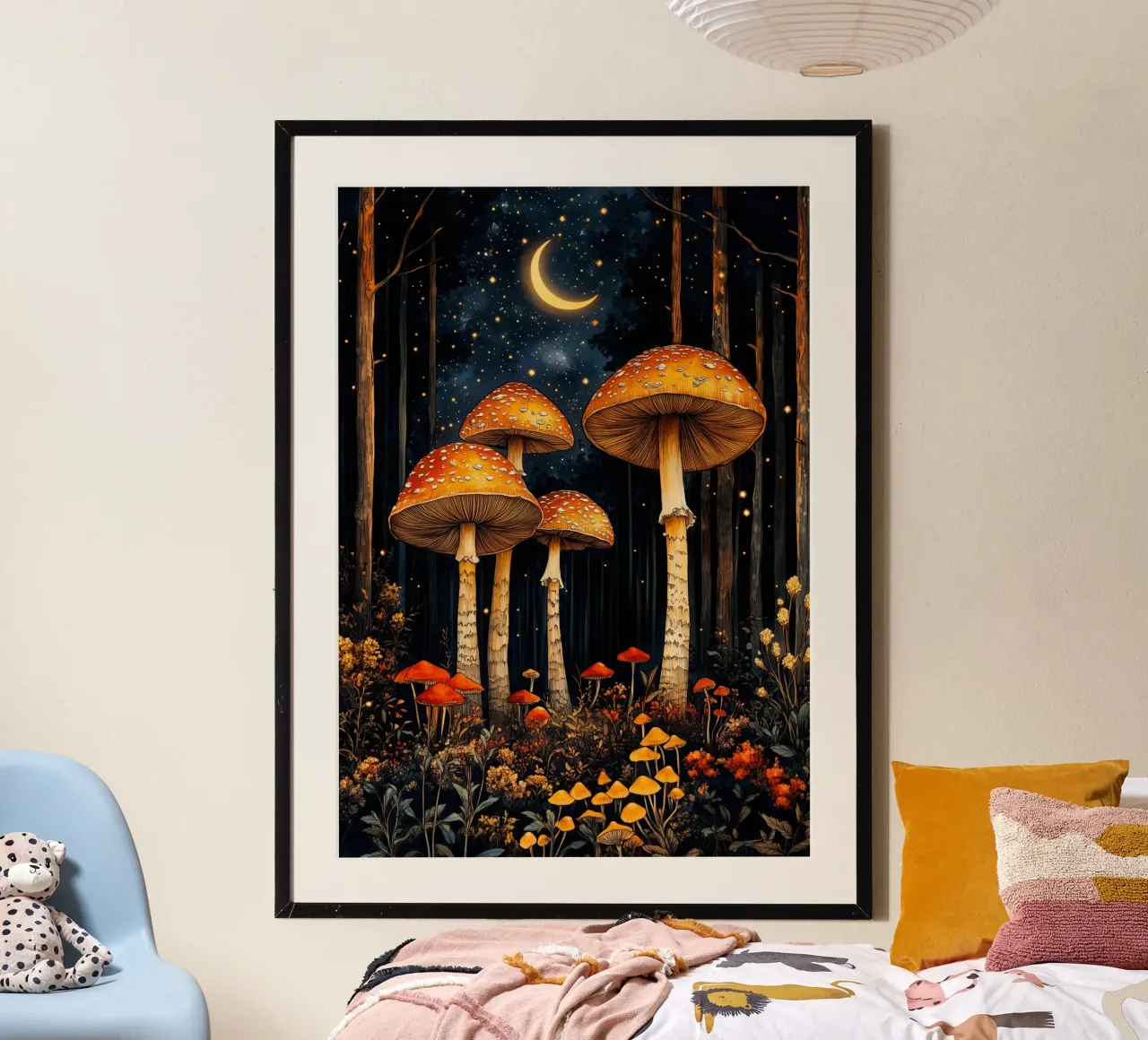 Funghi poster con telaio in alluminio da Justyna Jaszke JBJart