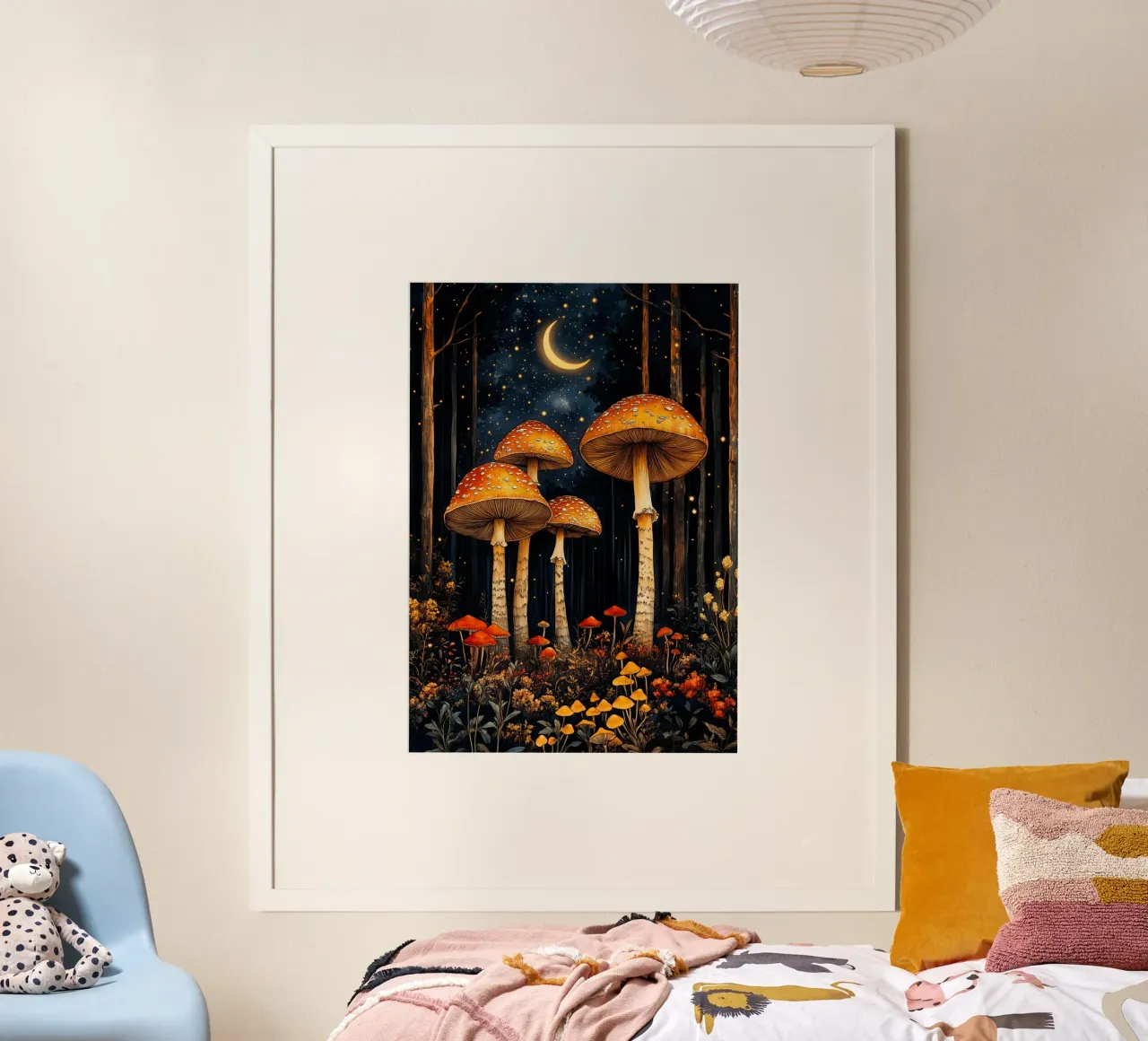 Funghi poster con telaio in alluminio da Justyna Jaszke JBJart