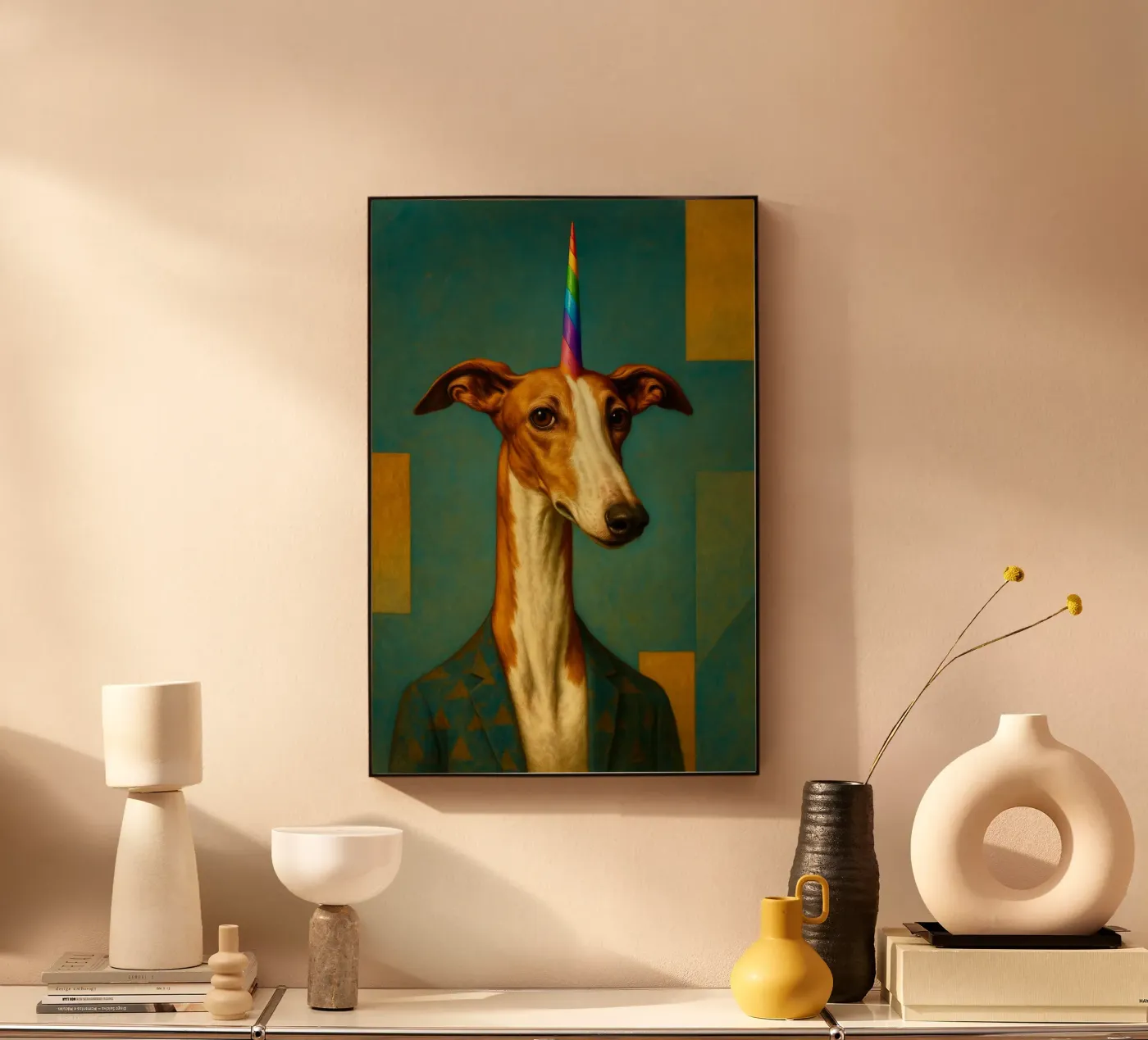 Rainbow greyhond. plexiglass da Elegant Absurdism