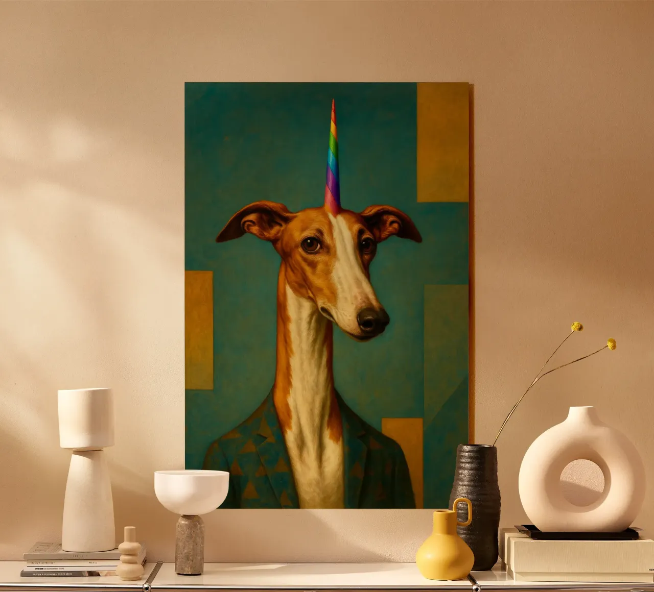 Rainbow greyhond. plexiglass da Elegant Absurdism