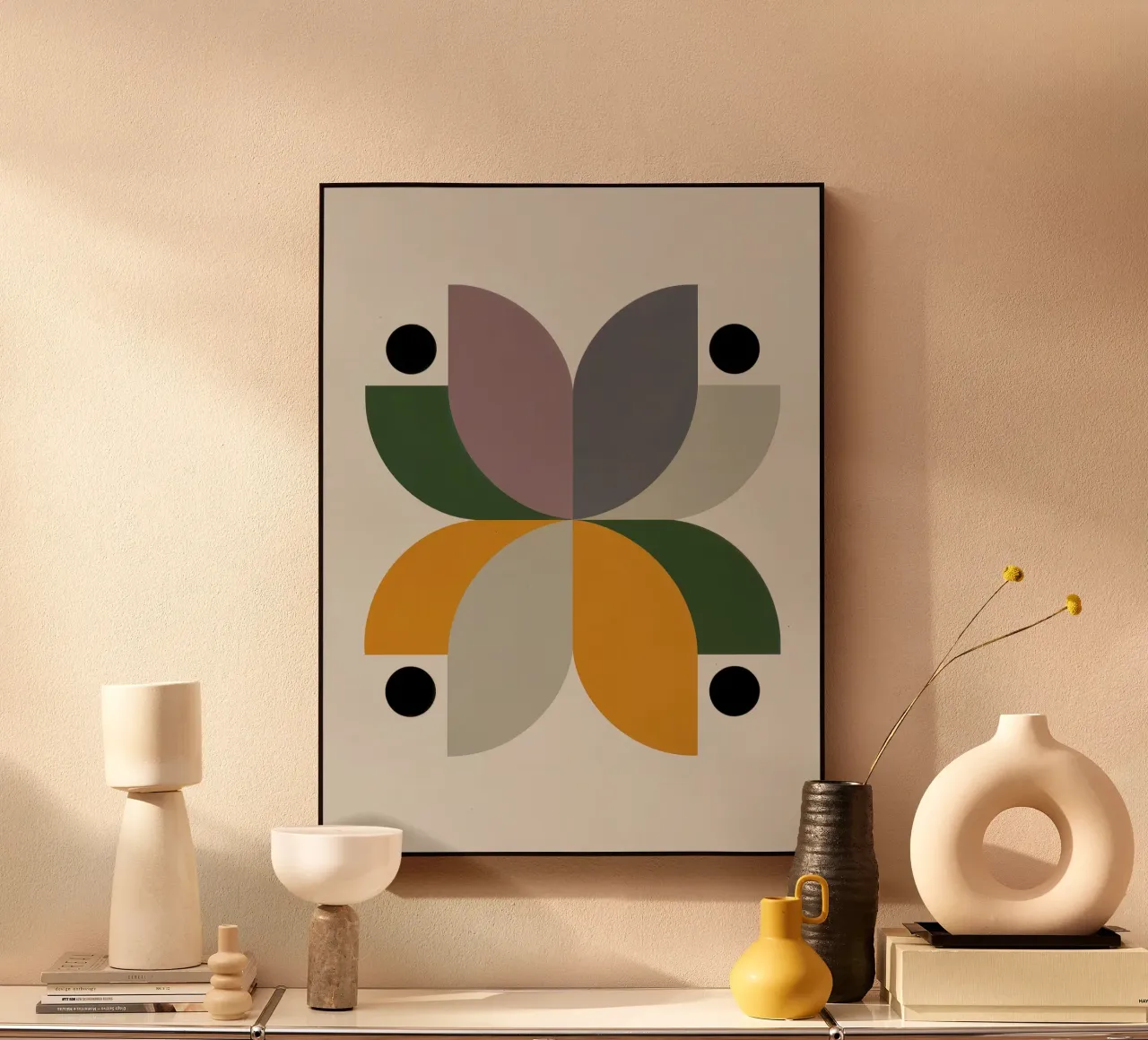 FALL BALANCE No 2 – Geometric Abstract Poster alluminio dibond da 20 Farben