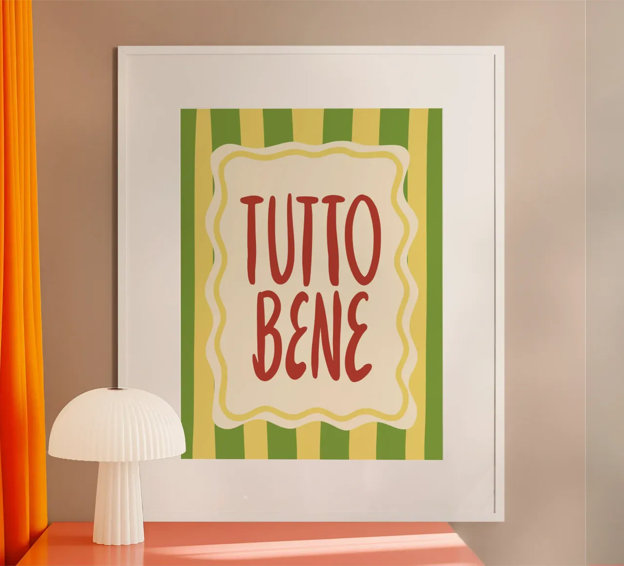 Tutto Bene poster con telaio in alluminio da dericktype