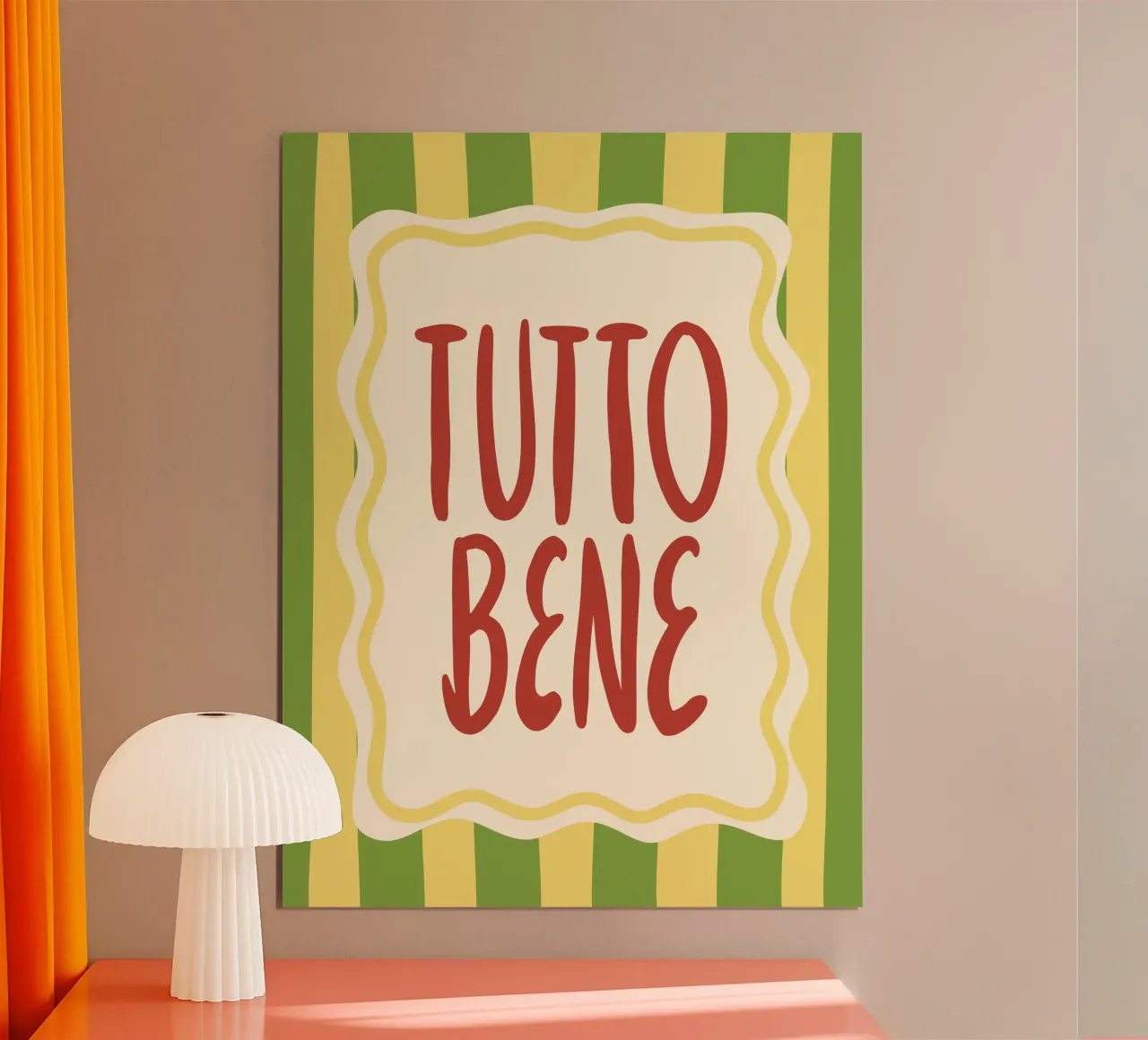 Tutto Bene poster con telaio in alluminio da dericktype