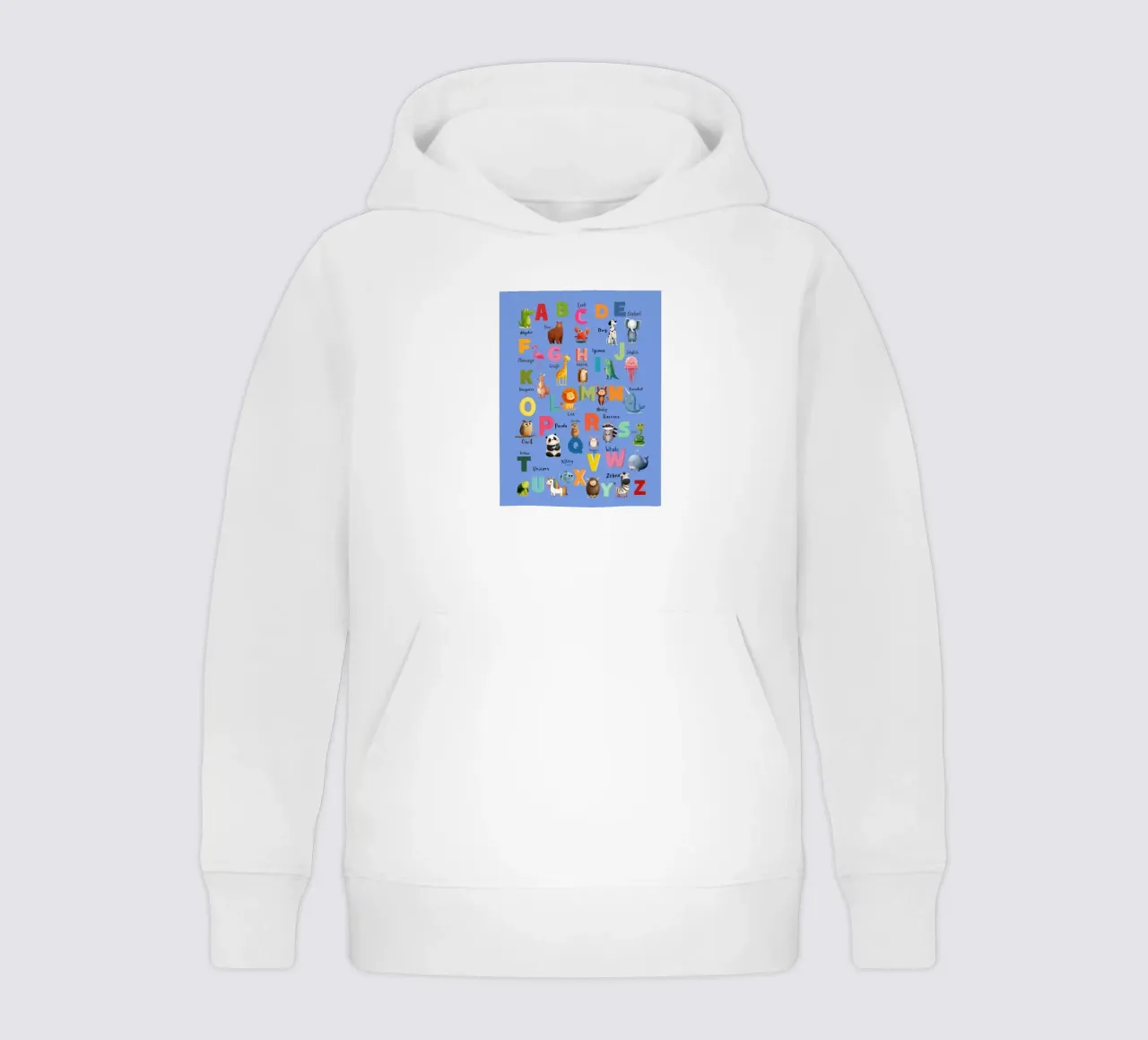 Alphabet Zoo kids hoodie by Kiara
