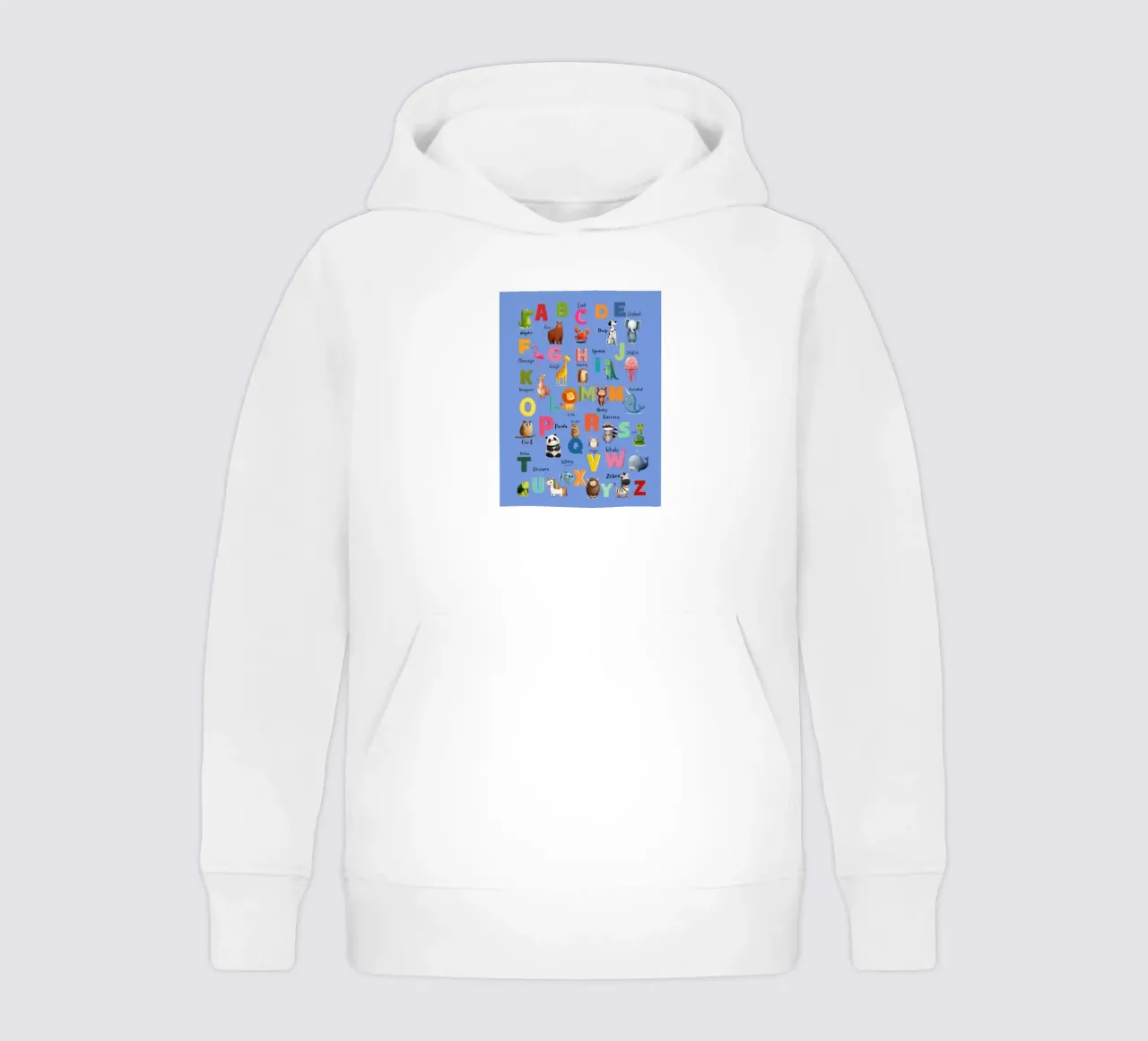Alphabet Zoo kids hoodie by Kiara