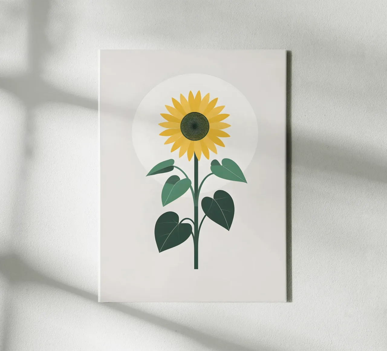 Sunflower Circle canvas with Floater frame by The Green Room