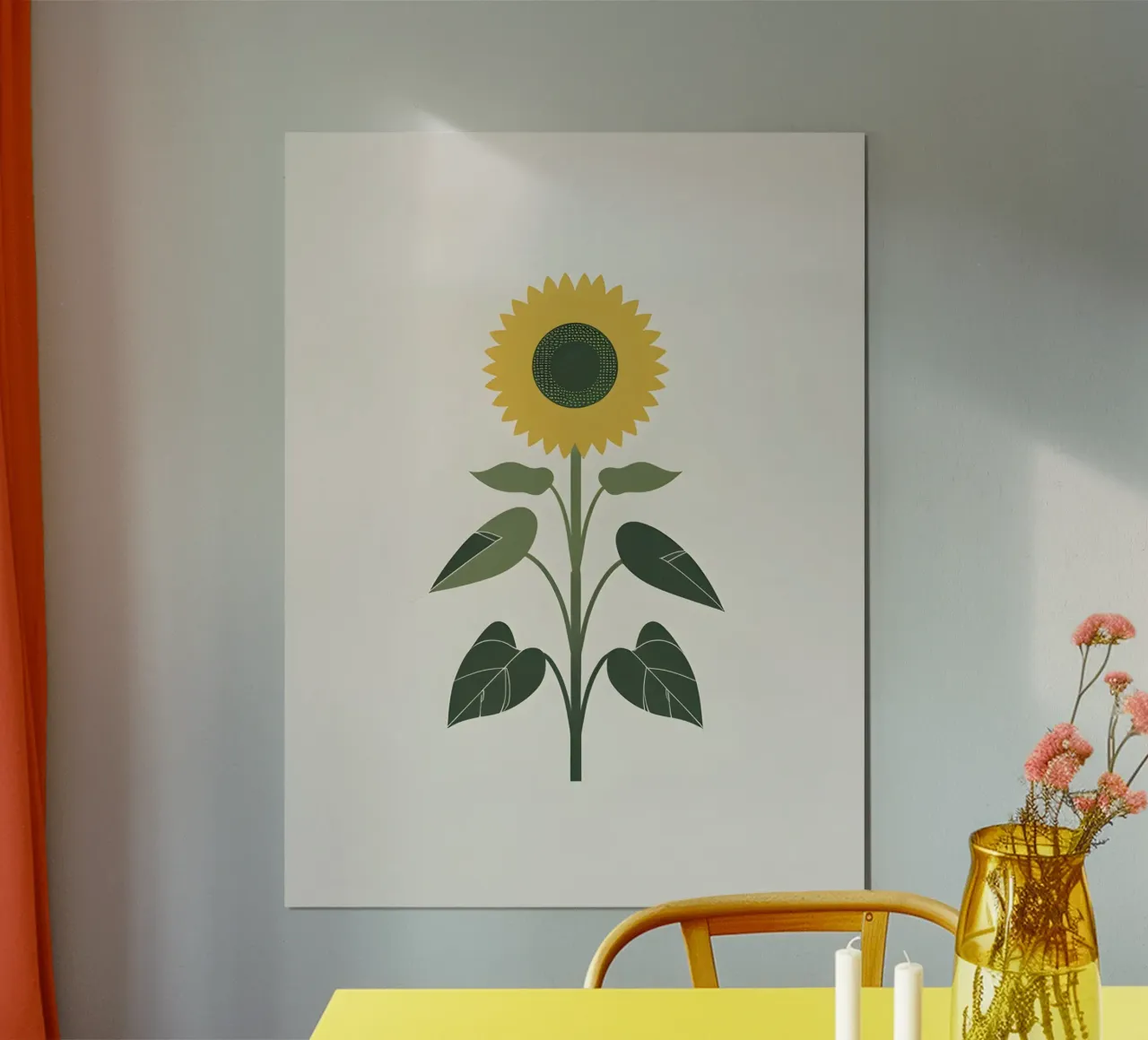 Circolo dei Girasoli poster con telaio in legno da Botanical Gallery