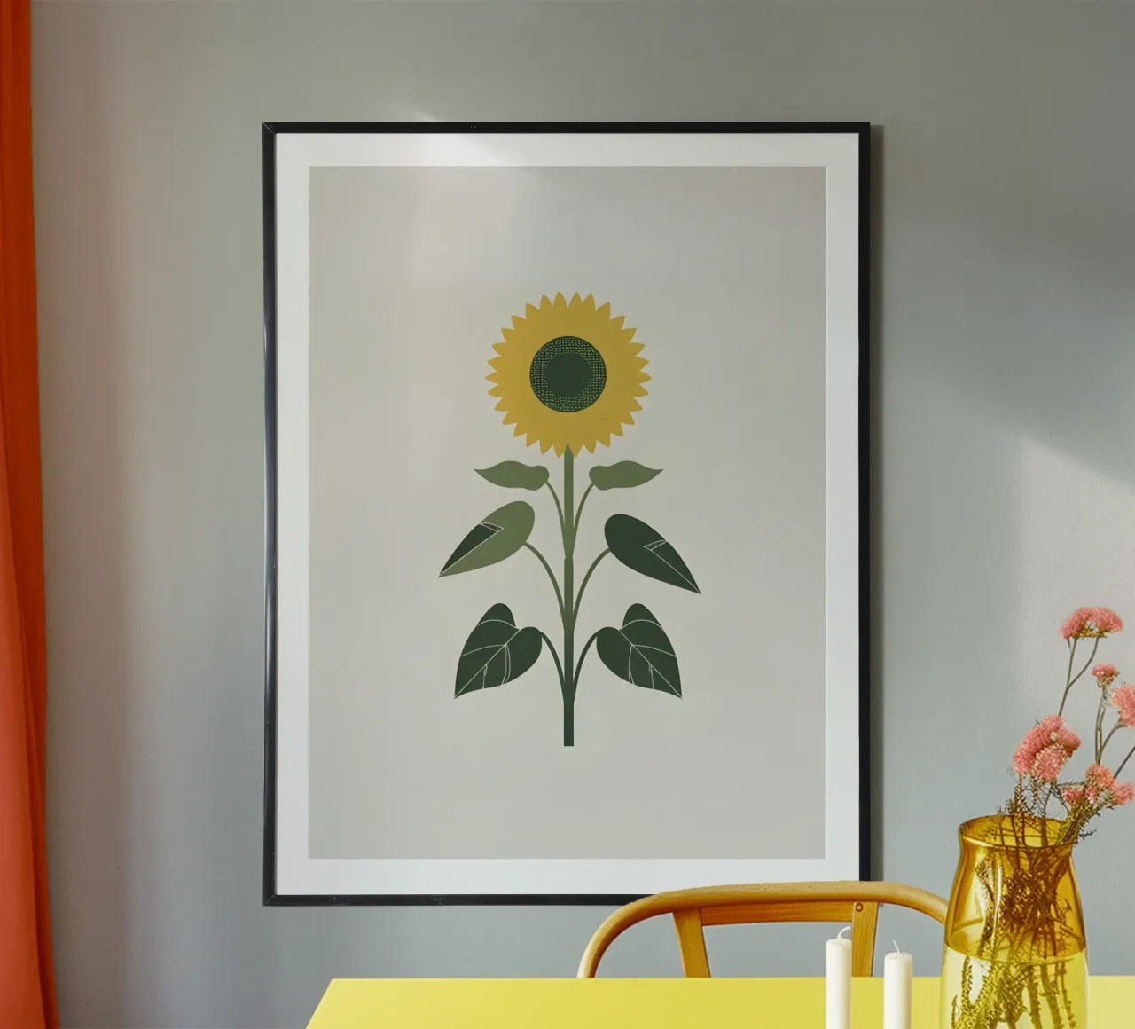 Circolo dei Girasoli poster con telaio in legno da Botanical Gallery