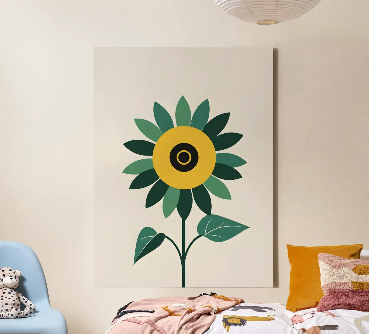 Zonnebloem Cirkel canvas met Baklijst van The Green Room