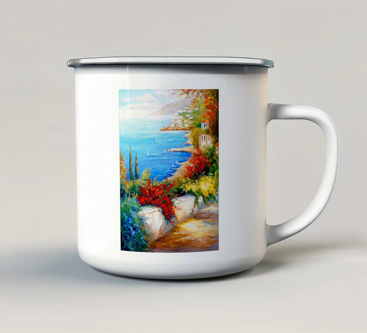 Noon by the sea tazza in smalto da todeo mark
