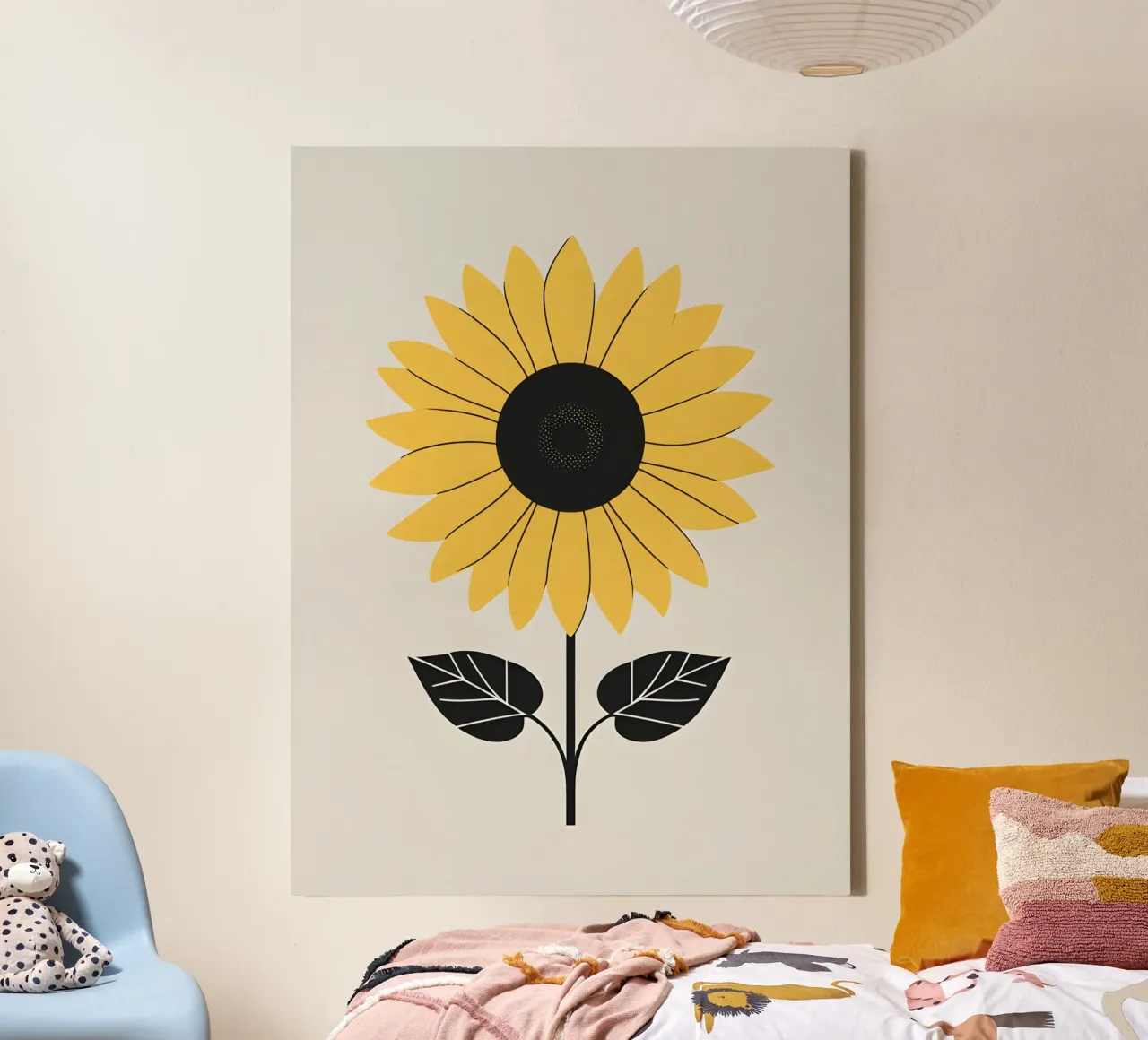 Zonnebloem Cirkel canvas met Baklijst van The Green Room