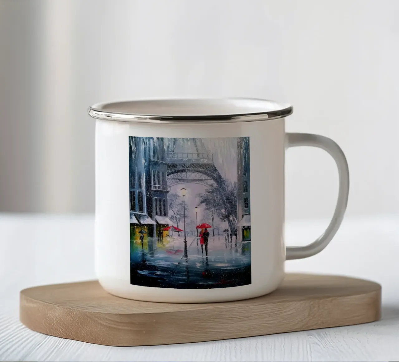 The first snow in Paris tazza in smalto da todeo mark