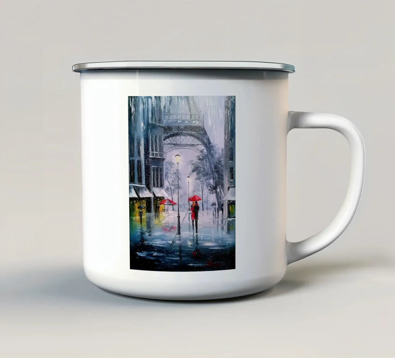 The first snow in Paris tazza in smalto da todeo mark