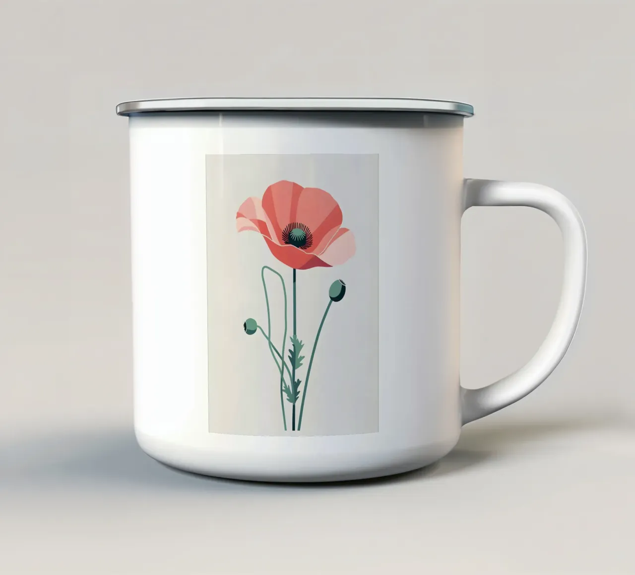 Silhouette di papavero tazza in smalto da Botanical Gallery