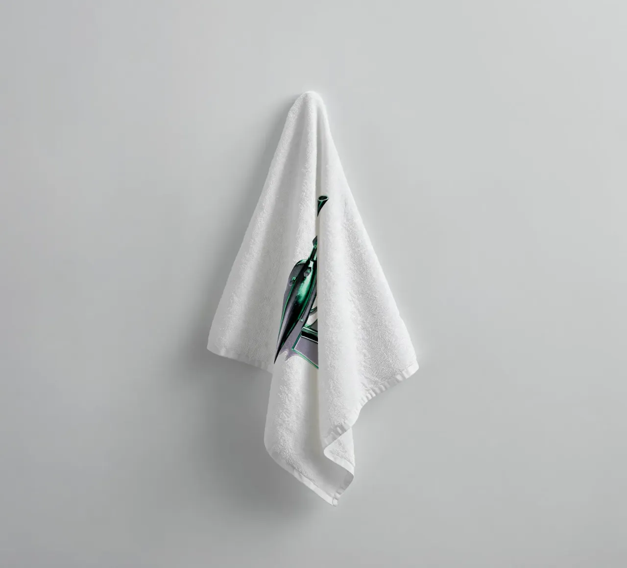 Futuristic chromed gun and matrix background towel by morphinaeblue