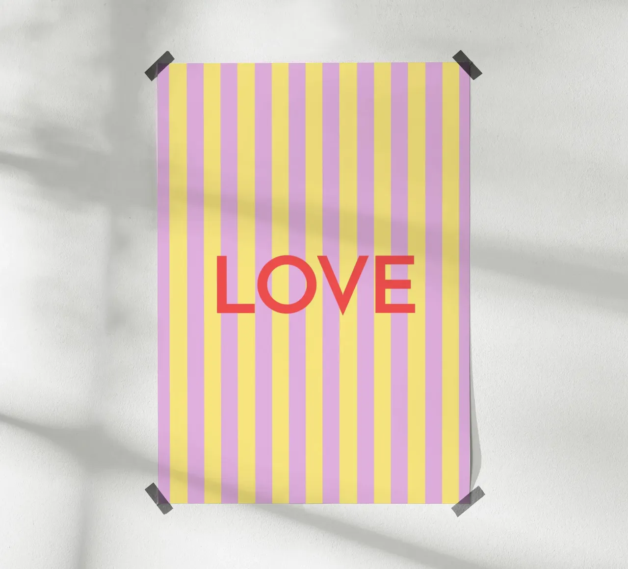 Love Colorful Red poster con telaio in legno da janamossmann