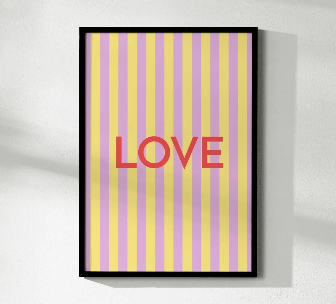 Love Colorful Red poster con telaio in legno da janamossmann