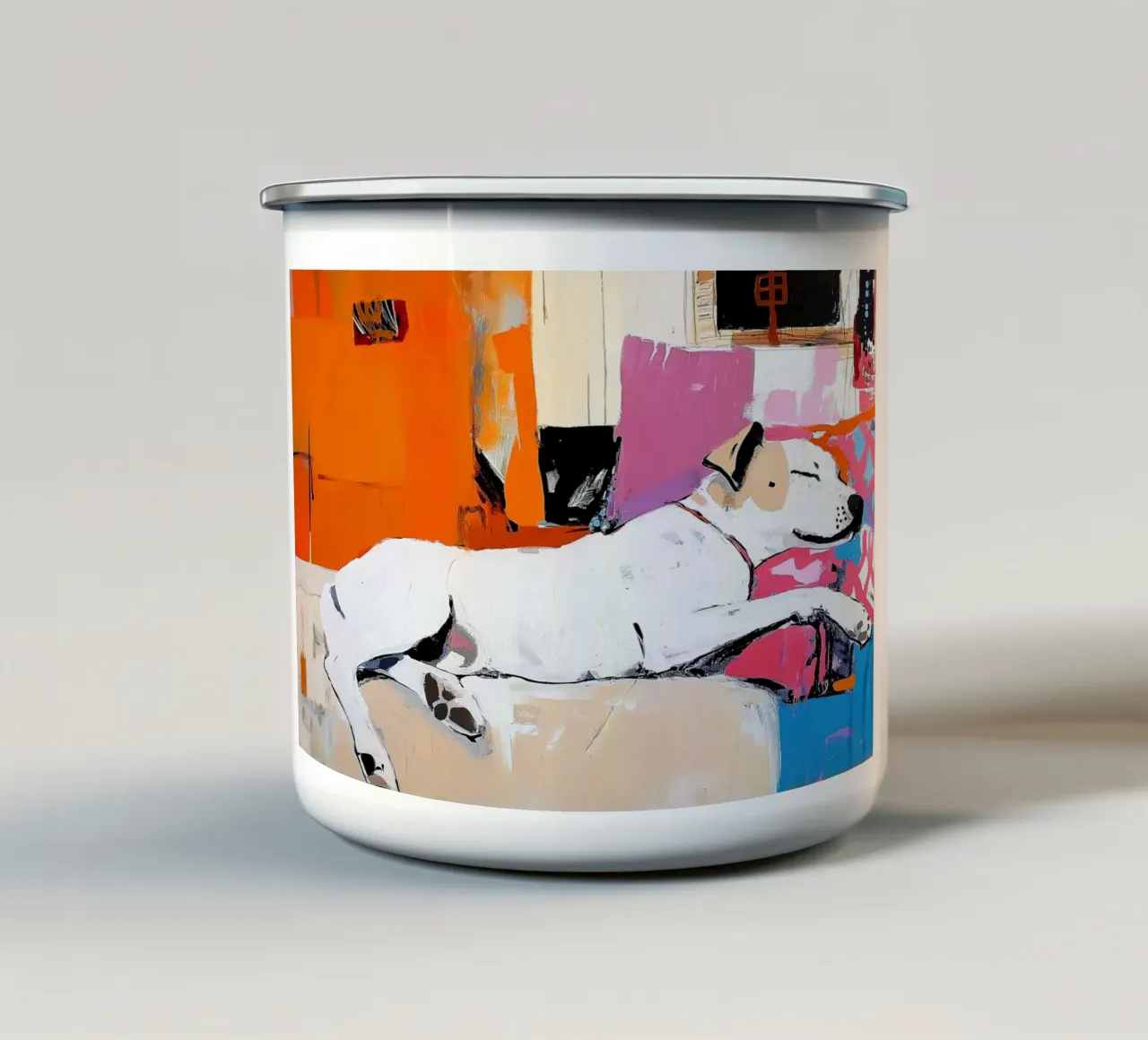 Siesta Sleeping Dog tazza in smalto da estelle bard