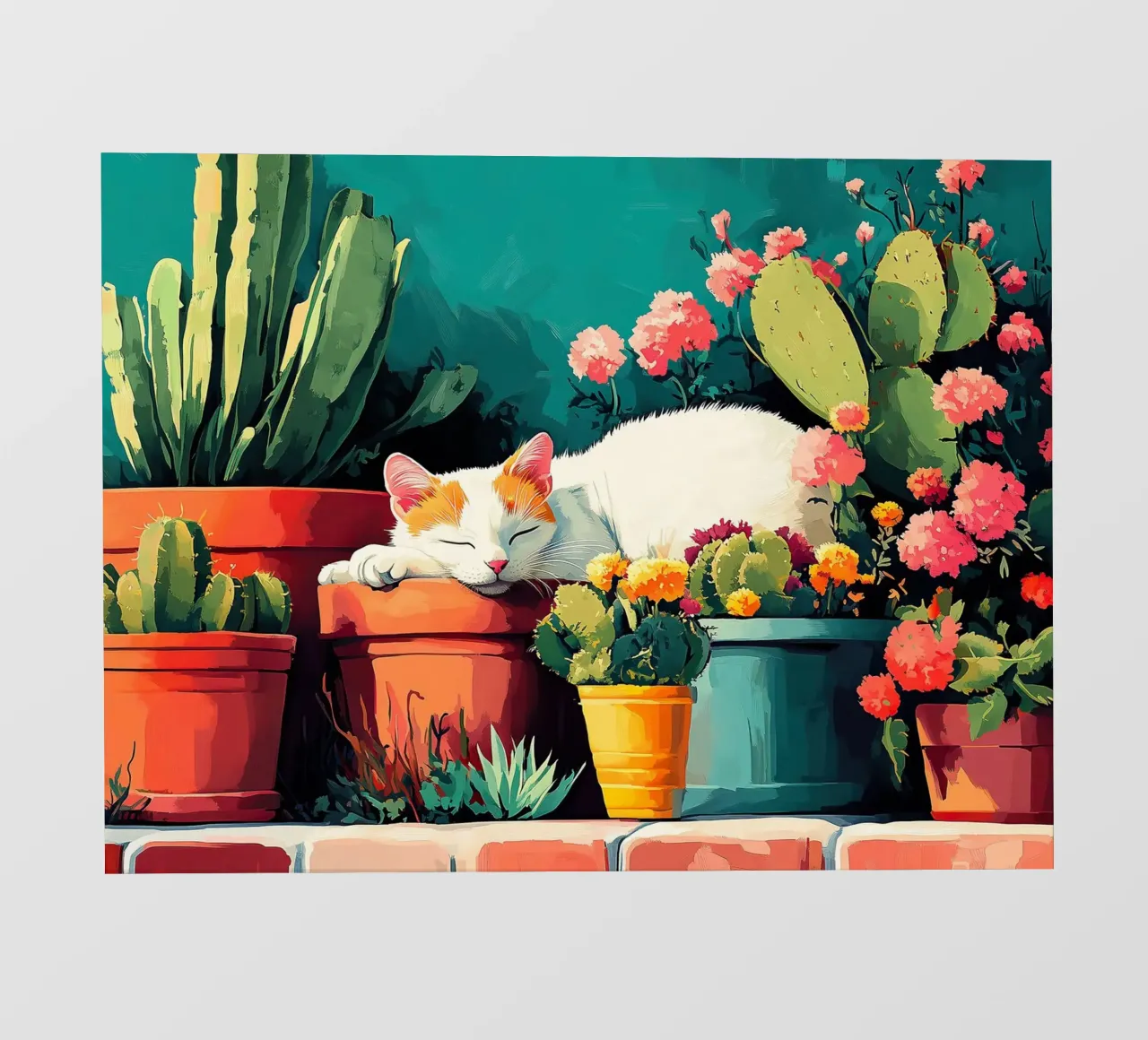 Sleeping Cat on a Sunny Terrace pellicola backlit da estelle bard
