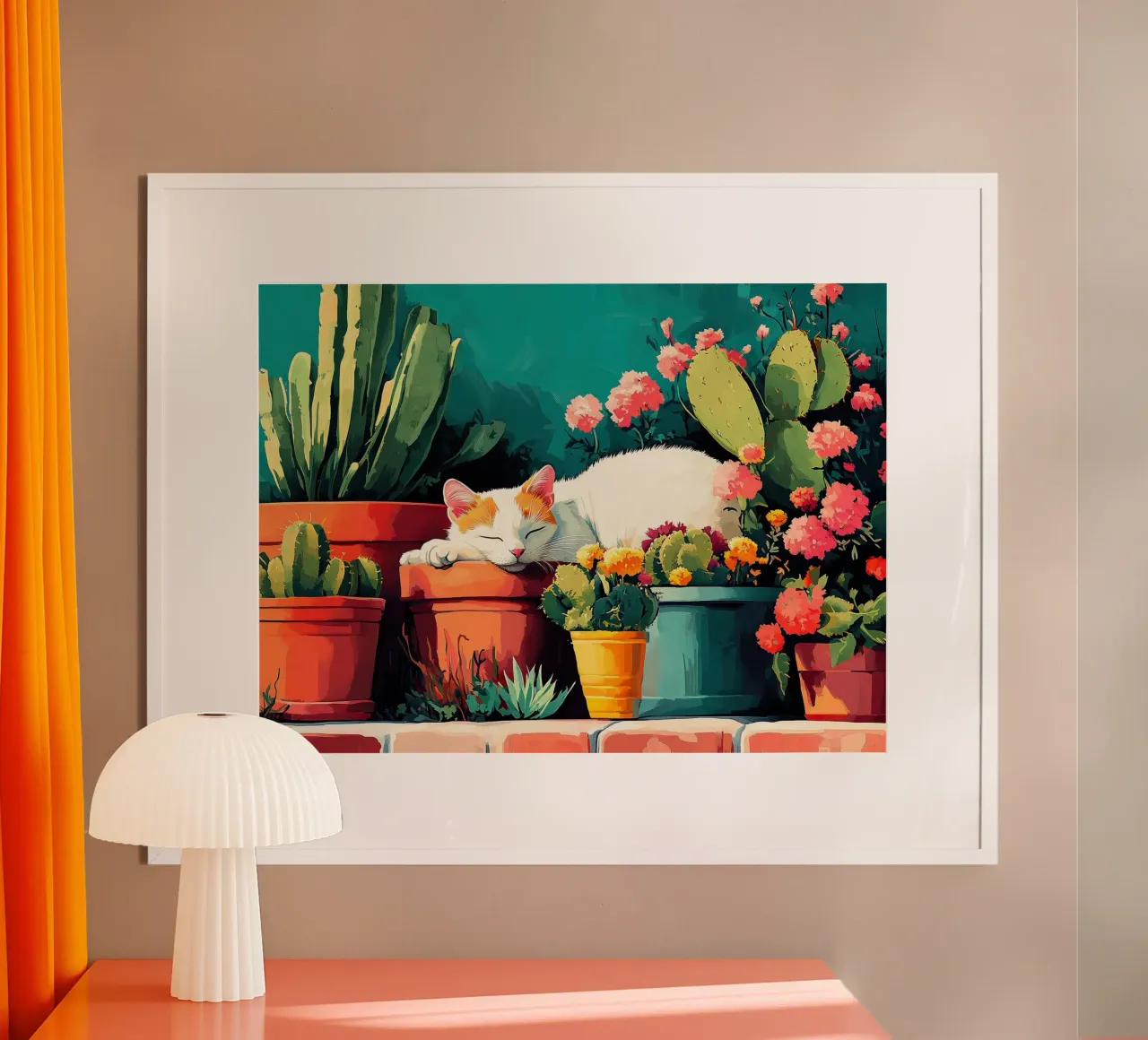Sleeping Cat on a Sunny Terrace poster da estelle bard