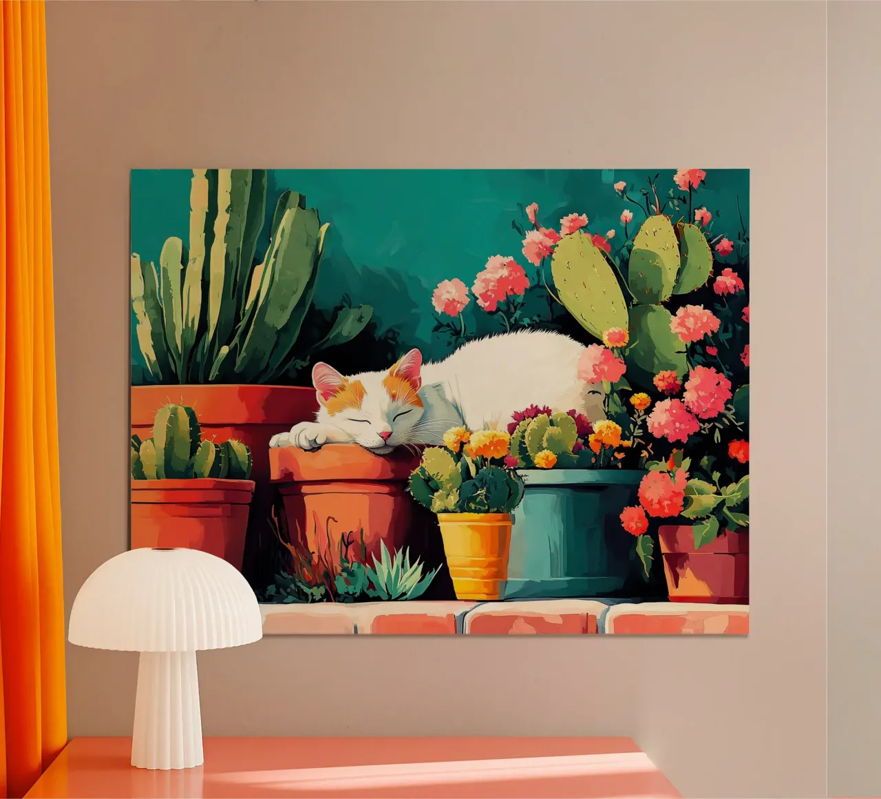Sleeping Cat on a Sunny Terrace poster da estelle bard