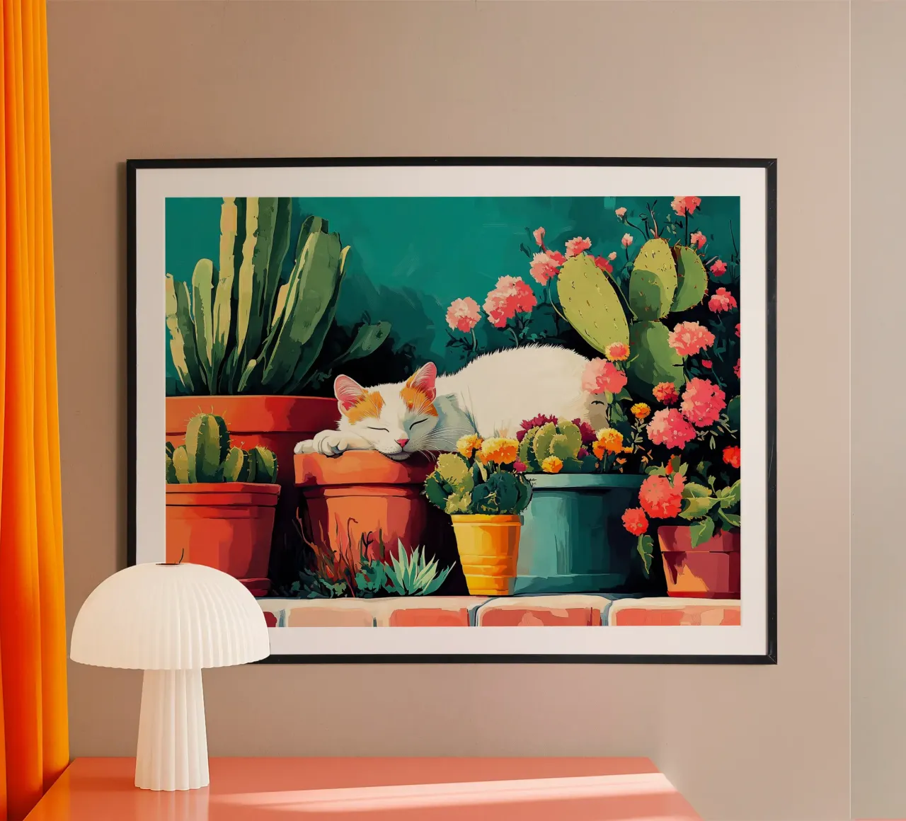 Sleeping Cat on a Sunny Terrace poster da estelle bard