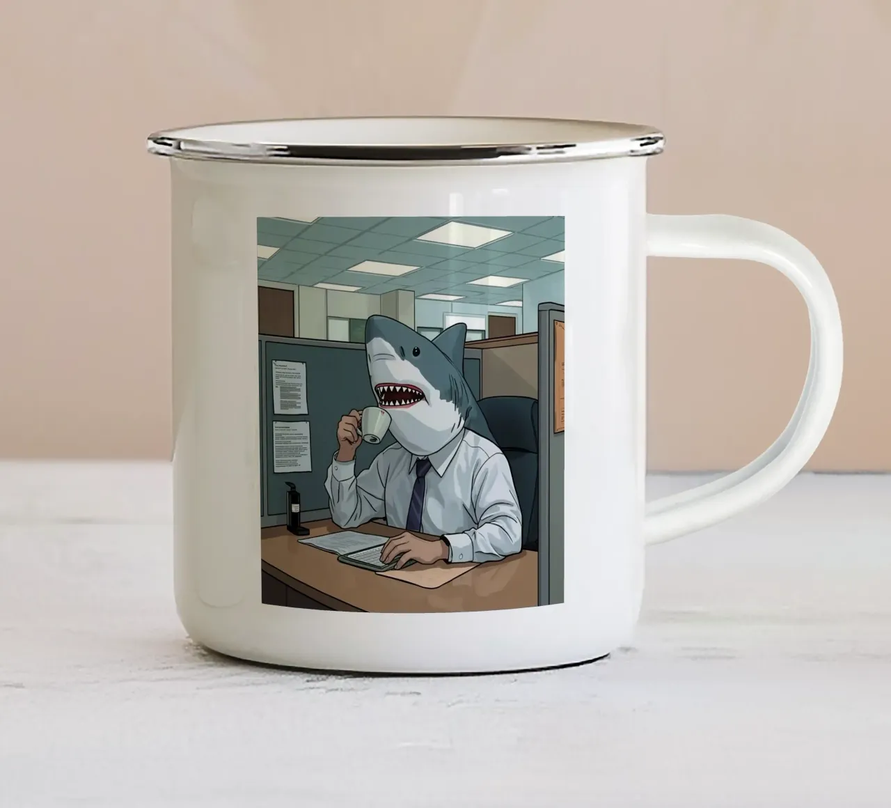 Responsabile della pesca di squali tazza in smalto da DesignDoodle