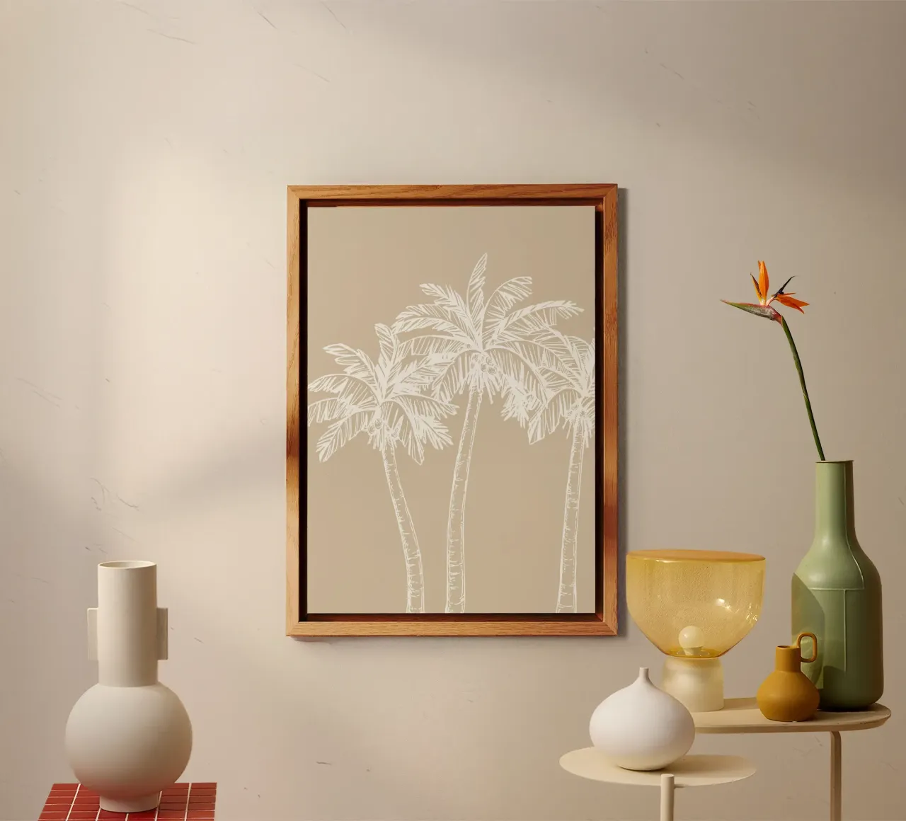 Boho Palm Tree Sketch - Minimalista Tropical Beach Print aluminio dibond de dawnthesea