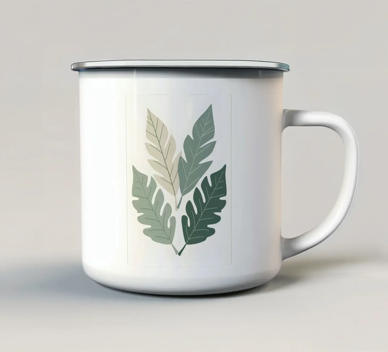 Composizione a tre foglie tazza in smalto da Botanical Gallery