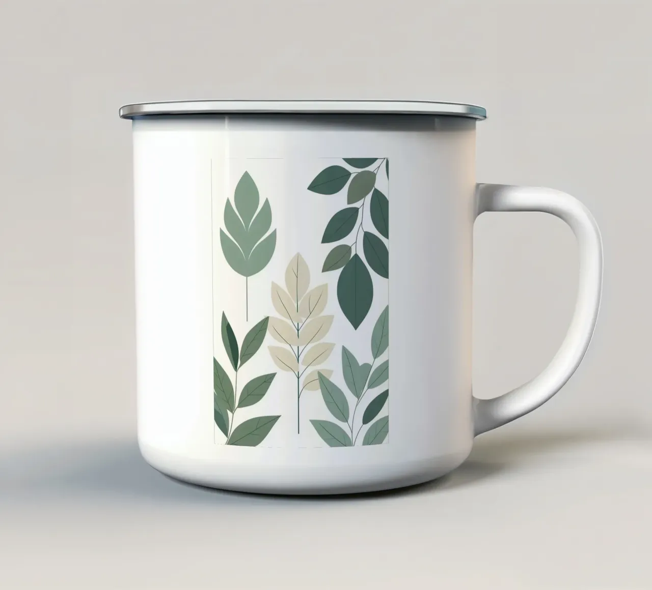 Composizione a tre foglie tazza in smalto da Botanical Gallery