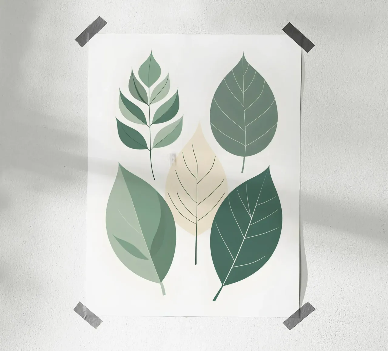Composizione a tre foglie poster con telaio in plastica da The Green Room